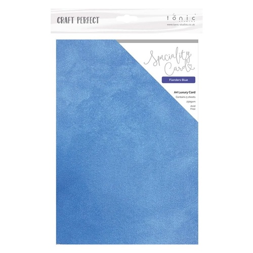 Craft Perfect Flanders Blue Luxury Embossed Cardstock