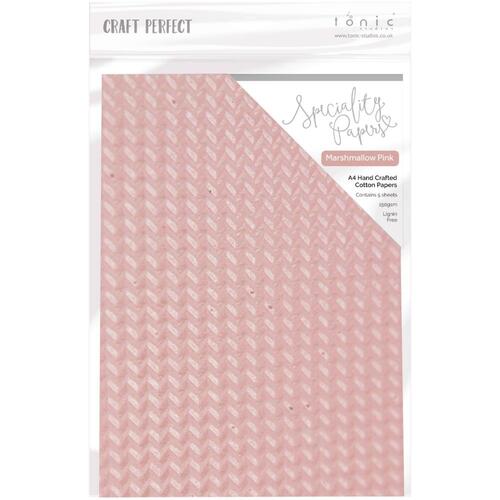Craft Perfect Marshmallow Pink A4 Hand Crafted Cotton Paper