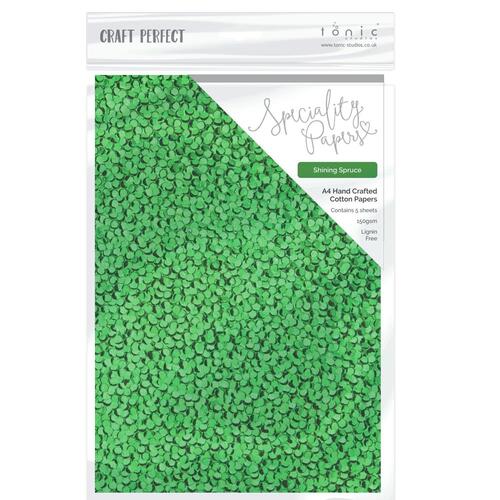 Craft Perfect Shining Spruce Hand Crafted Cotton Paper