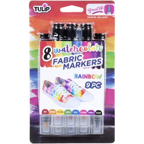 Tulip Rainbow Watercolour Fabric Markers 8pk