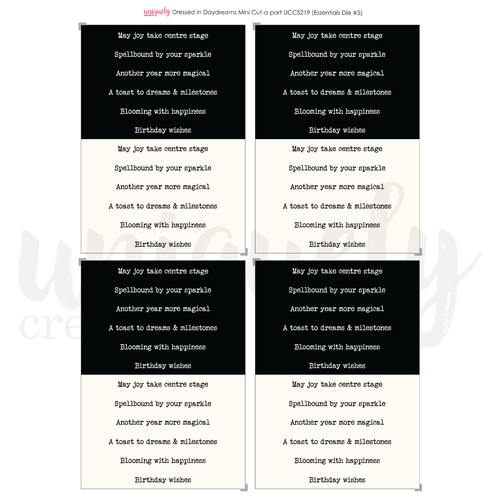 Uniquely Creative Dressed in Daydreams - Mini Cut-a-Part Sheet