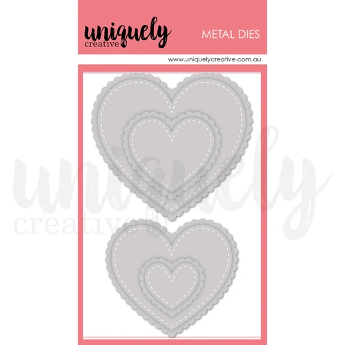 Uniquely Creative Stitched Nesting & Scalloped Hearts Die