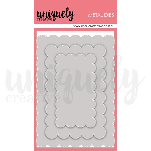 Uniquely Creative Oversized Scalloped Nesting Rectangle Die