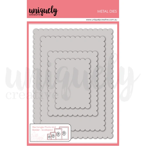 Uniquely Creative Rectangle Photo Mat Border Die - Scalloped