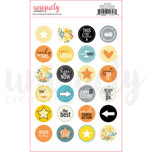 Uniquely Creative Written in the Stars Chipboard Stickers