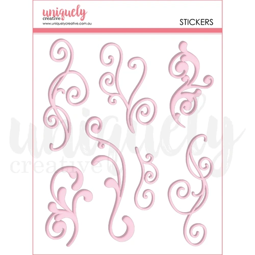 Uniquely Creative Pink Flourish Puffy Stickers