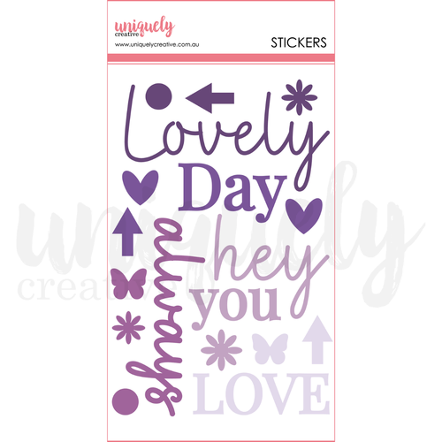 Uniquely Creative Ultraviolet Delight Felt Title Stickers