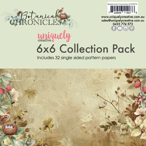 Uniquely Creative Botanical Chronicles 6 x 6 Collection Pack