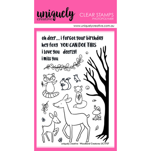 Uniquely Creative Photopolymer Stamp Woodland Creatures