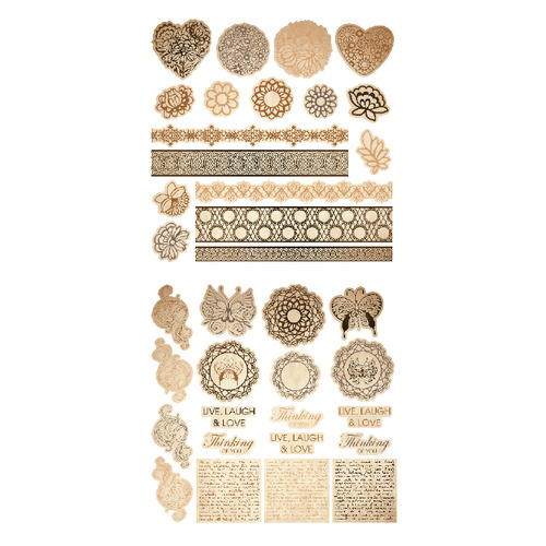 Ultimate Crafts Ephemera Diecut Set 2 Ooh La La Collection