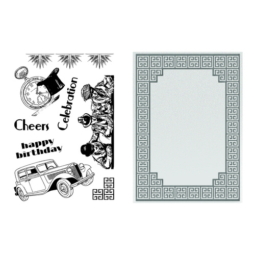 Ultimate Crafts Stamp Emboss Set The Ritz Collection Cubic Celebration