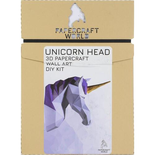 Papercraft World Unicorn Head 3D Papercraft Wall Art