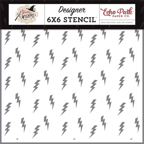Echo Park Witches & Wizards Stencil Lightning Strike