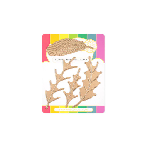 Waffle Flower Winter Leaves Foil Plate