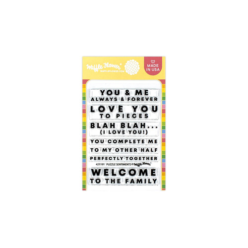 Waffle Flower Puzzle Sentiments Stamp Set