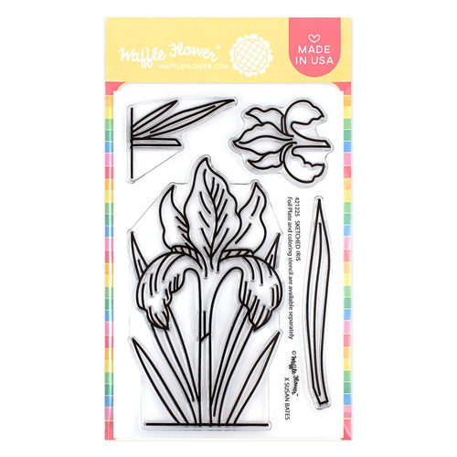 Waffle Flower Sketched Iris Stamp Set