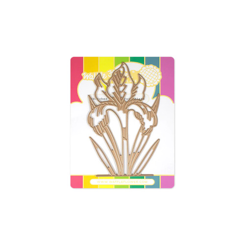 Waffle Flower Sketched Iris Hot Foil Plate