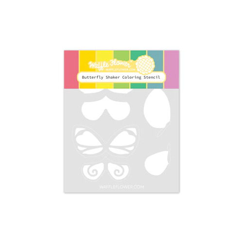 Waffle Flower Butterfly Shaker Coloring Stencil
