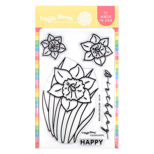 Waffle Flower Sketched Daffodil Stamp