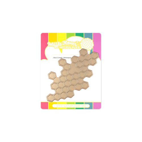 Waffle Flower Outlined Hexagons Foil Plate