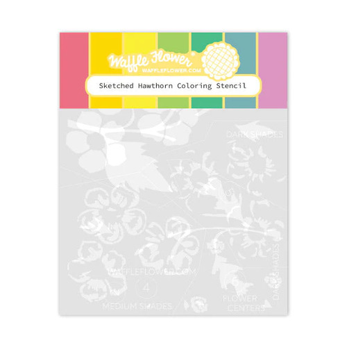 Waffle Flower Sketched Hawthorn Colouring Stencil