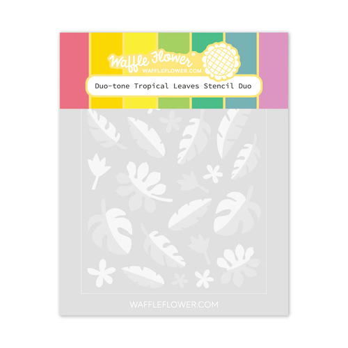 Waffle Flower Duo-tone Tropical Leaves Stencil