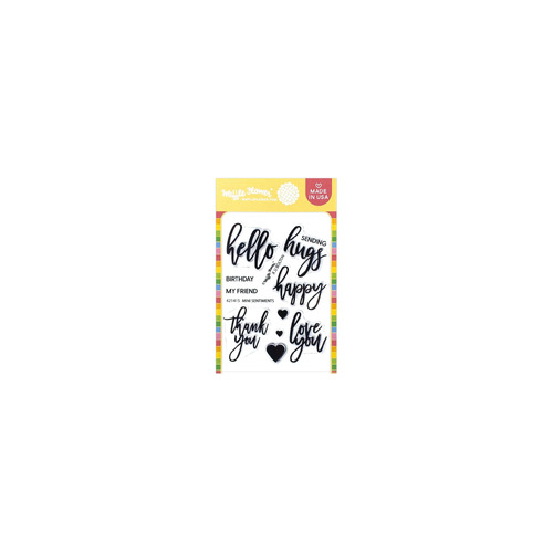 Waffle Flower Mini Sentiments Stamp Set