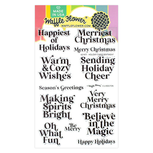 Waffle Flower Holiday Cheer Sentiments Stamp Set