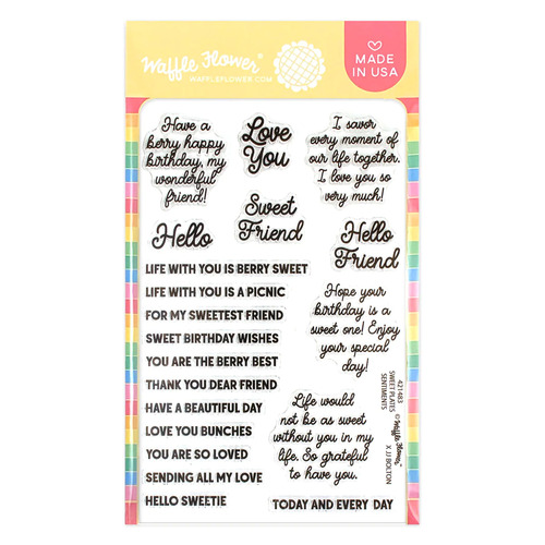 Waffle Flower Sweet Plates Sentiments Stamp Set