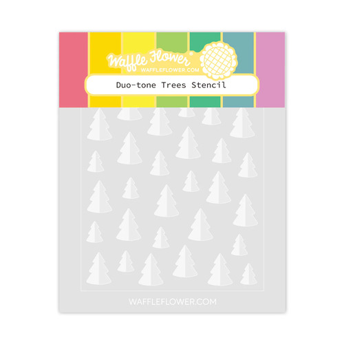 Waffle Flower Duo-tone Trees Stencil