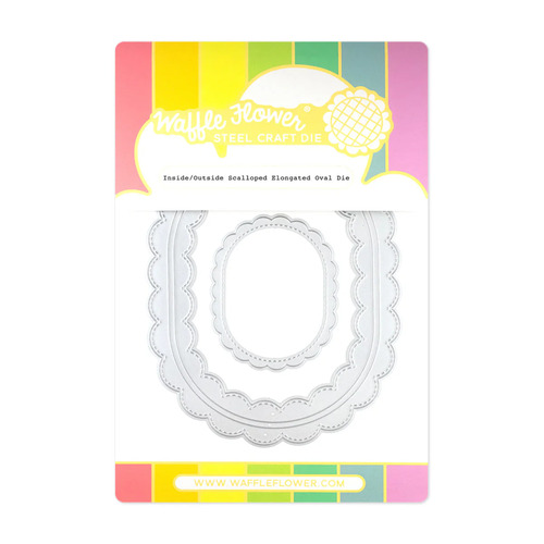 Waffle Flower Inside/Outside Scalloped Elongated Oval Die