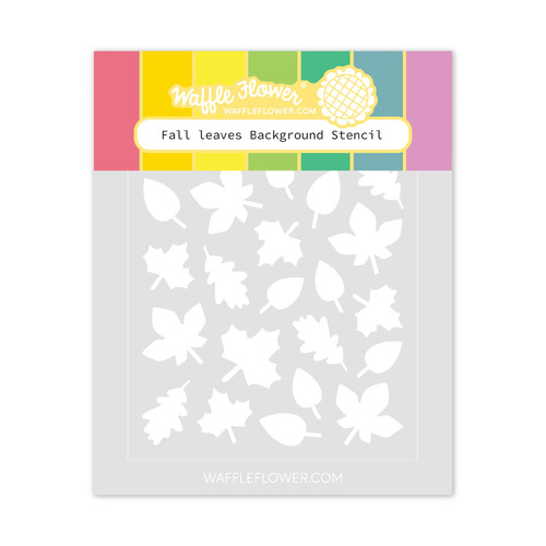 Waffle Flower Fall Leaves Background Stencil