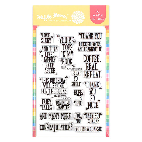 Waffle Flower Simple Book Sentiments Stamp Set