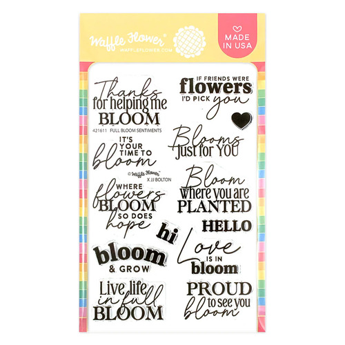 Waffle Flower Full Bloom Sentiments Stamp Set