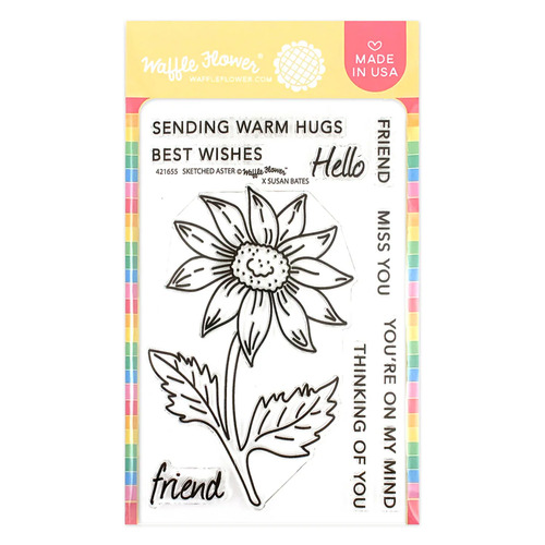 Waffle Flower Sketched Aster Stamp Set