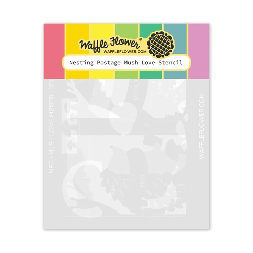 Waffle Flower Nesting Postage Collage Mush Love Stencil