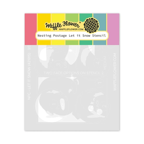 Waffle Flower Nesting Postage Collage Let it Snow Stencil