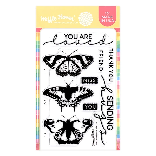 Waffle Flower Butterfly Trio Stamp Set