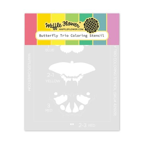 Waffle Flower Butterfly Trio Colouring Stencil