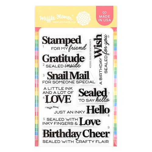 Waffle Flower Sealed Sentiments Stamp Set