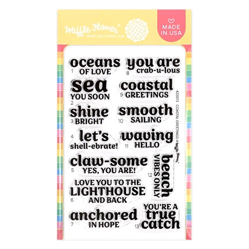 Waffle Flower Coastal Greetings Stamp Set