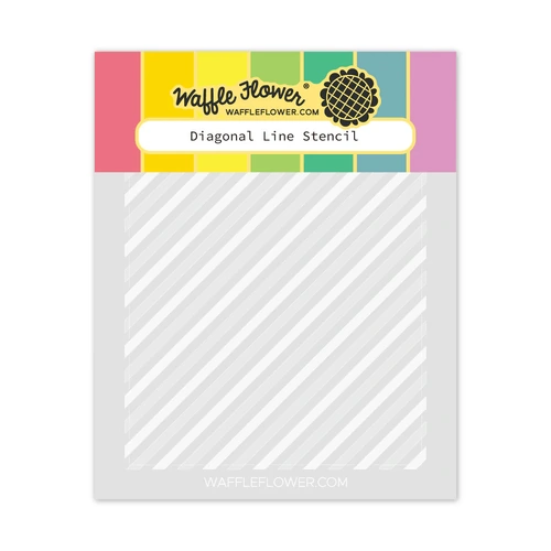 Waffle Flower Diagonal Line Stencil