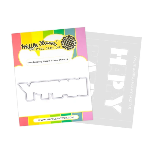 Waffle Flower Overlapping Happy Die-n-Stencil
