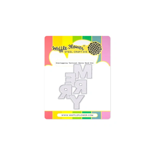 Waffle Flower Overlapping Vertical Merry Word Die