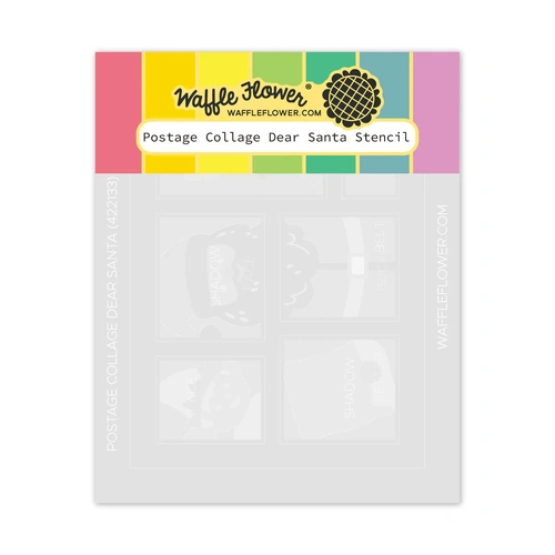 Waffle Flower Postage Collage Dear Santa Stencil