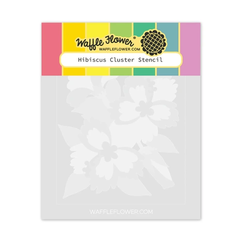 Waffle Flower Hibiscus Cluster Stencil