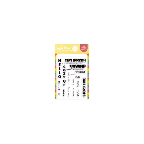 Waffle Flower Open Book Bookmark Sentiments Stamp Set