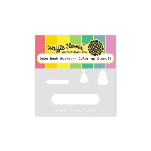 Waffle Flower Open Book Bookmark Colouring Stencil