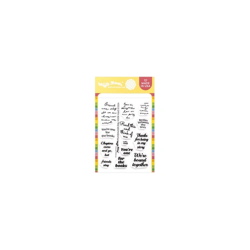 Waffle Flower Open Book Trio Sentiments Stamp Set