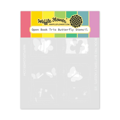 Waffle Flower Open Book Trio Butterfly Stencil